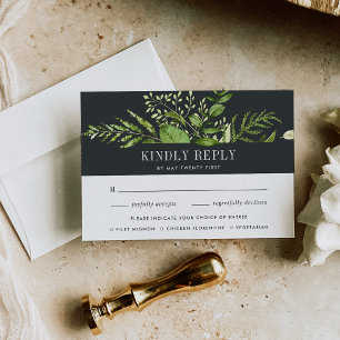 Midnight Garden Meal Choice RSVP Card