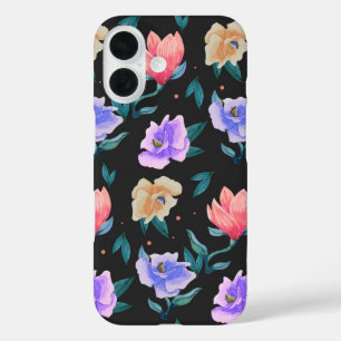Midnight Garden Watercolor Floral iPhone 16 Case