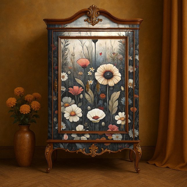 Midnight Garden Wildflowers Decoupage Tissue Paper (Creator Uploaded)