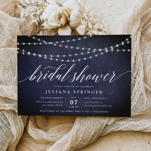 Midnight Garland Bridal Shower Invitation