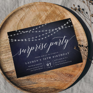 Midnight Garland Surprise Party Invitation