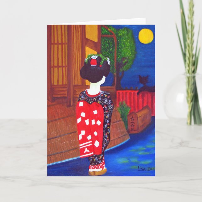 Midnight Geisha Greeting Cards (Front)
