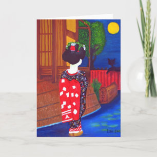Midnight Geisha Greeting Cards