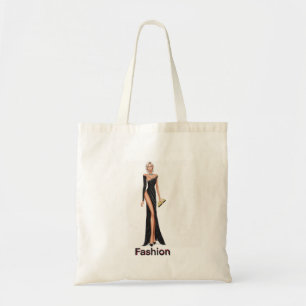 Midnight Glamour Fashion Illustration Tote Bag