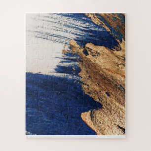 Midnight Gold: Abstract Elegance Jigsaw Puzzle
