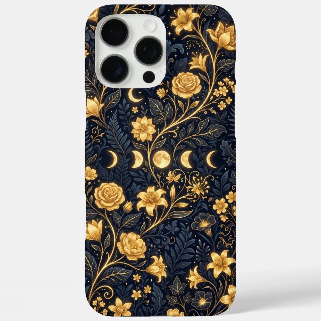 Midnight Gold Botanical Bloom Case-Mate iPhone Case (Back)