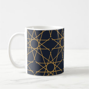 Midnight Gold Geometry Coffee Mug