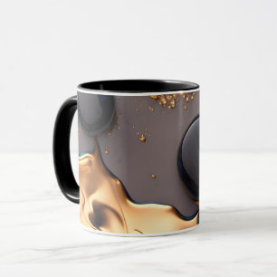 Midnight Gold Liquid Marble Mug