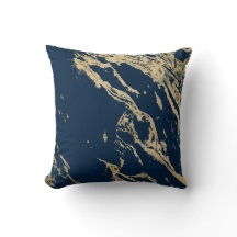 Midnight Gold Marble Cushion