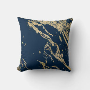 Midnight Gold Marble Cushion