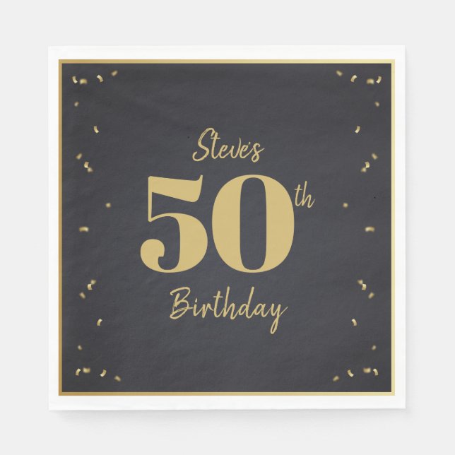 Midnight Gold Milestone Napkin (Front)