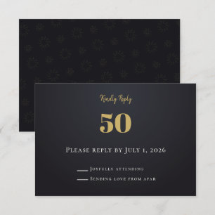 Midnight Gold Milestone RSVP Cards