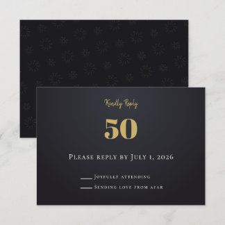 Midnight Gold Milestone RSVP Cards
