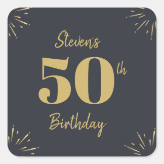 Midnight Gold Milestone Square Sticker