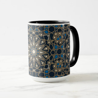 Midnight & Gold Royal Islamic Geometric Mosaic Mug
