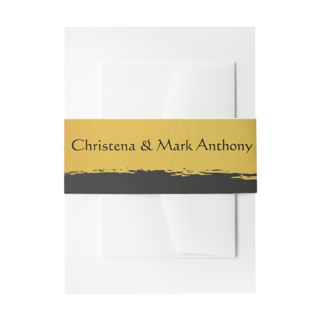 Midnight Gold Wedding  Invitation Belly Band (Front Example)