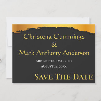 Midnight Gold Wedding Save The Date