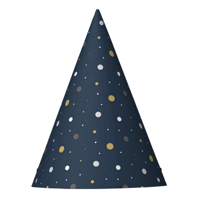 Midnight Golden Dots Party Hat (Front)