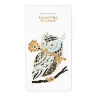 Midnight Great Horned Owl Bookplate