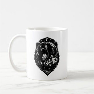 Midnight Grizzly Bear Mountain Silhouette Mug