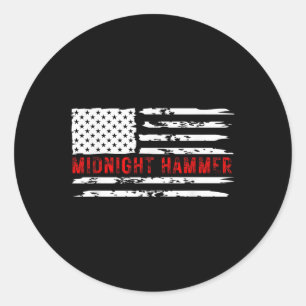 Midnight Hammer B-2 Stealth Jet Usa Flag Classic Round Sticker