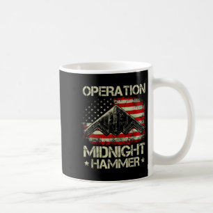 Midnight Hammer Stealth Bomber USA Flag Vintage Coffee Mug
