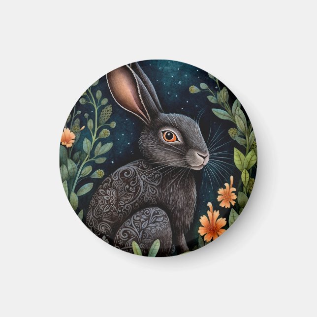 Midnight Hare Magnet (Front)