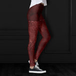 Midnight Henna Romance | Red Satiny Grunge Damask Leggings<br><div class="desc">Rich sophisticated 90s style grunge is all grown up with this edgy distressed satin rose damask, luxurious velvet, and faux glitter trim in a dramatic dark moody jewel tone and dusky hue palette. This vintage 1990s unisex mixed medium abstract texture adds the perfect pop of colour and personal style. For...</div>