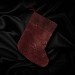Midnight Henna Romance | Red Satiny Grunge Damask Small Christmas Stocking<br><div class="desc">Rich sophisticated 90s style grunge is all grown up with this edgy distressed satin rose damask, luxurious velvet, and faux glitter trim in a dramatic dark moody jewel tone and dusky hue palette. This vintage 1990s unisex mixed medium abstract texture adds the perfect pop of colour and personal style. For...</div>