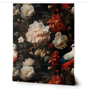 Midnight Holiday Enchantment Botanical Wallpaper
