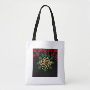 Midnight Holly Splendour Tote Bag