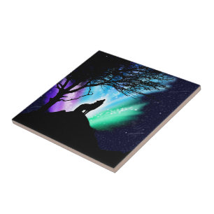 Midnight Howl Ceramic Tile
