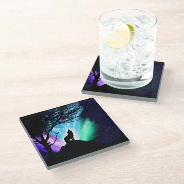 Midnight Howl Glass Coaster (Angled)