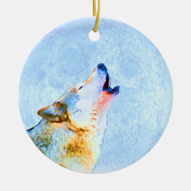 Midnight Howl Moon Ornament (Front)