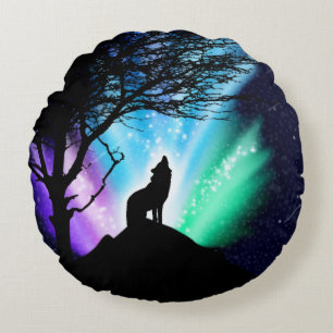 Midnight Howl Round Cushion