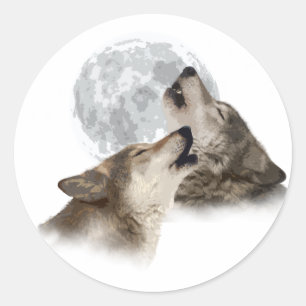 Midnight Howling Classic Round Sticker