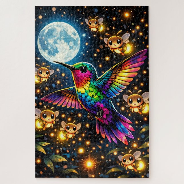 Midnight Hummingbird Puzzle (Vertical)