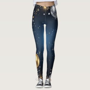 Midnight in Gold and Silver Leggings
