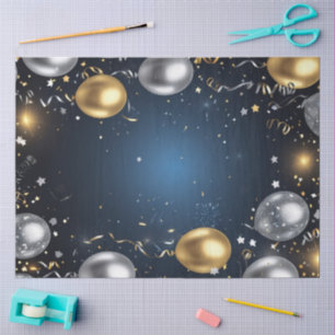 Midnight in Gold and Silver Tissue Paper