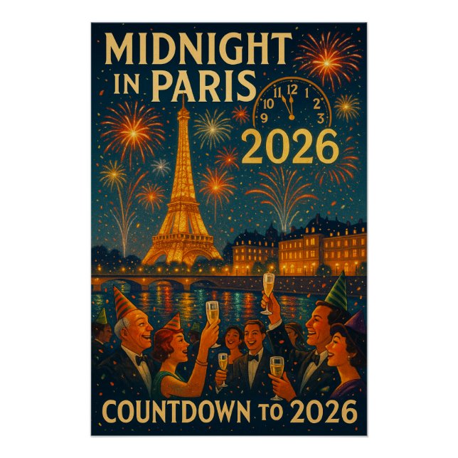 Midnight in Paris – Countdown to 2026 Poster (Front)