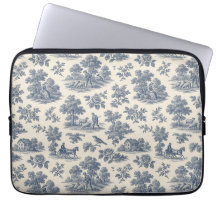 Midnight in the Meadow – Blue Toile Laptop Sleeve