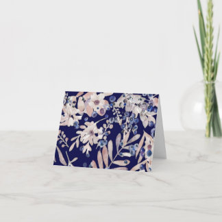 Midnight Indigo Eucalyptus & Blueberry Botanical Thank You Card