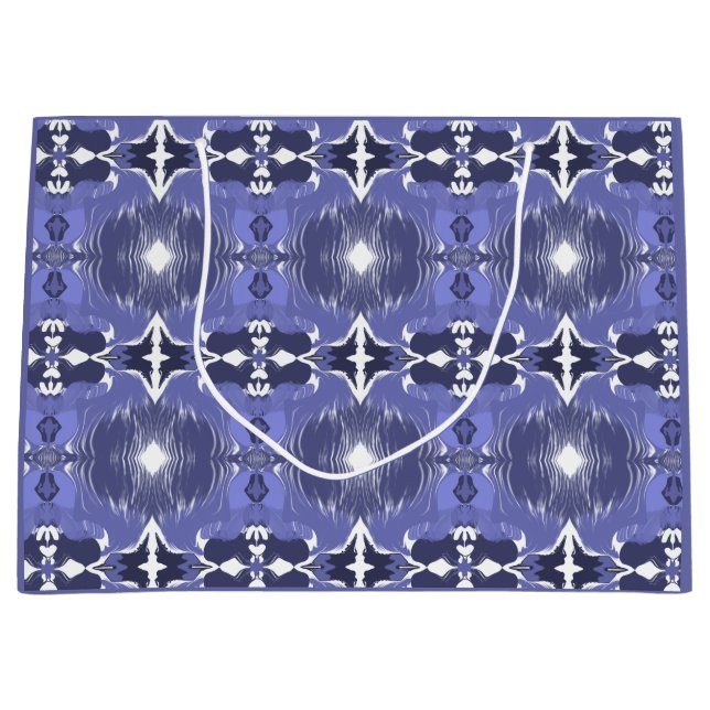 Midnight Indigo Kaleidoscope  Large Gift Bag (Front)