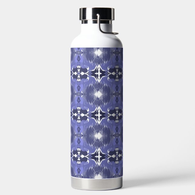 Midnight Indigo Kaleidoscope  Water Bottle (Left)