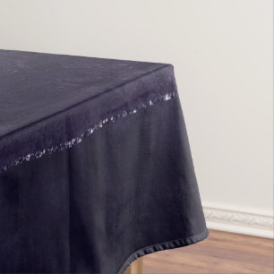 Midnight Indigo Romance Satiny Grunge Damask Tablecloth