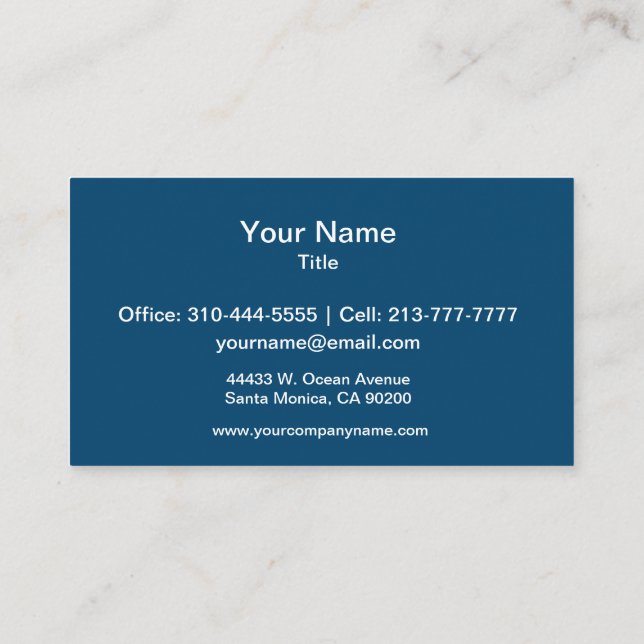 Midnight Indigo Solid Colour Business Card (Back)
