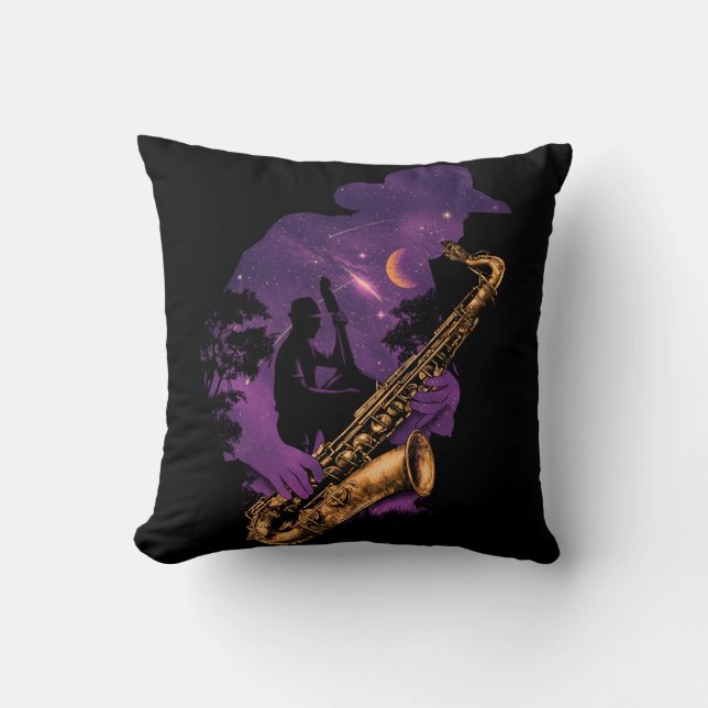 Midnight Jazz throw pillow (Front)