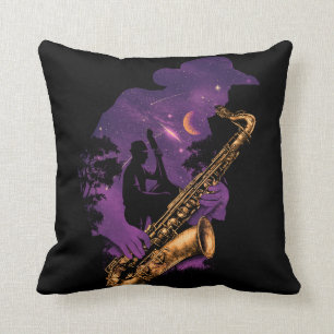 Midnight Jazz throw pillow