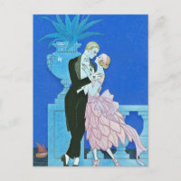 Midnight Kiss Art Deco Postcard