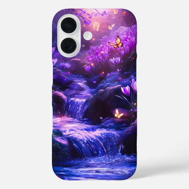 Midnight Lavender Cascade Blossoms Case-Mate iPhone Case (Back)